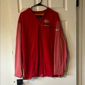 Nike Red Long Sleeve Quarter Zip for Chiefs Fans